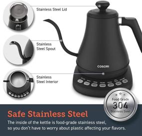 img 2 attached to 🔥 COSORI CO108-NK Electric Gooseneck Pour Over Kettle, 5 Presets, 100% Stainless Steel, 1200 Watt Quick Heating, 0.8L, Matte Black