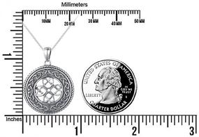 img 2 attached to Stunning 925 Sterling Silver Celtic Medallion Pendant Necklace - 20 inch
