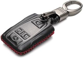 img 3 attached to Vitodeco Genuine Leather Key Fob Case: Compatible for 2019-2021 GMC Sierra, Chevy Silverado, Tahoe & More - Black/Red, 4-Button