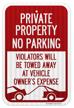 private property violators laminated sign logo