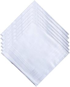 img 3 attached to Classic White Cotton Handkerchiefs Hankie