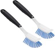 🧼 titanker dish scrub brush set – non-slip handle, top scraper, comfortable grip bristles – best kitchen brushes for dishes (pack of 2) logo