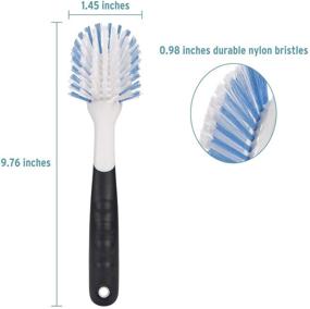 img 2 attached to 🧼 Titanker Dish Scrub Brush Set – Non-Slip Handle, Top Scraper, Comfortable Grip Bristles – Best Kitchen Brushes for Dishes (Pack of 2)