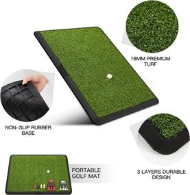 img 3 attached to 🏌️ TRUEDAYS Golf Hitting Mat: Portable Rubber Base Practice Mat with Tee for Indoor & Outdoor Golf Training