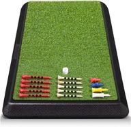 🏌️ truedays golf hitting mat: portable rubber base practice mat with tee for indoor & outdoor golf training logo