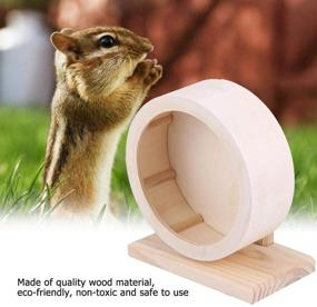 img 2 attached to Interactive Wooden Hamster Wheel: An Ideal Exercise Toy for Gerbils, Chinchillas, Hedgehogs, Mice, and More Small Animals