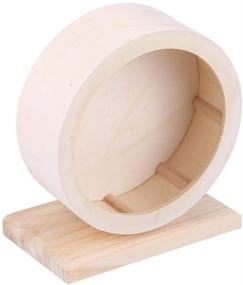 img 4 attached to Interactive Wooden Hamster Wheel: An Ideal Exercise Toy for Gerbils, Chinchillas, Hedgehogs, Mice, and More Small Animals
