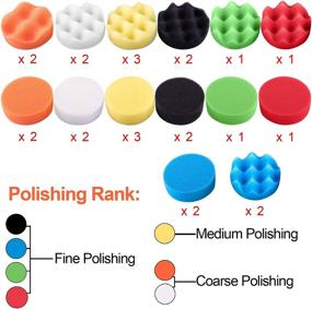 img 3 attached to 🚗 SIQUK 35-Piece Car Polishing Pad Kit: Ultimate 3 Inch Buffing Pads Set for Effortless Foam Polishing and Drill Attachment