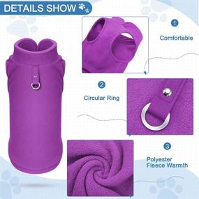 img 2 attached to 🐶 Small Dog Fleece Jacket Set with Leash Ring - Winter Sweater and Vest Combo