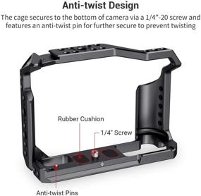 img 3 attached to 📷 Enhanced Videography Control: SmallRig Camera Cage for Fujifilm X-T3 - Durable Aluminum Alloy, Cold Shoe, NATO Rail, Arri-Threaded Holes (2228B)