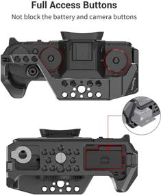 img 2 attached to 📷 Enhanced Videography Control: SmallRig Camera Cage for Fujifilm X-T3 - Durable Aluminum Alloy, Cold Shoe, NATO Rail, Arri-Threaded Holes (2228B)