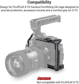 img 1 attached to 📷 Enhanced Videography Control: SmallRig Camera Cage for Fujifilm X-T3 - Durable Aluminum Alloy, Cold Shoe, NATO Rail, Arri-Threaded Holes (2228B)