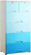 enhance your storage space with vividness plastic drawers dresser - 6 drawer storage cabinet in blue for bedroom, nursery & closet organization logo