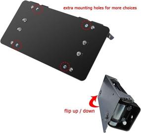 img 2 attached to Black Stainless Steel Winch Roller Fairlead Mounting Bracket Holder for Flip Up License Plate Mount - 8 3/4 Inch