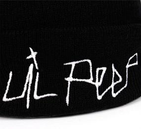 img 3 attached to 🎩 Lil Peep Embroidered Knitted Beanie Hat - Warm Winter Skull Cap for Men and Women