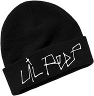 🎩 lil peep embroidered knitted beanie hat - warm winter skull cap for men and women logo