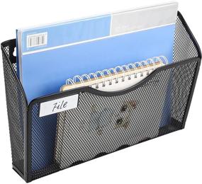 img 2 attached to 📁 Black Mesh Wall File Holder with 3 Pockets | Hanging File Folder Organizer for Home and Office | EasyPAG with Nametag Label