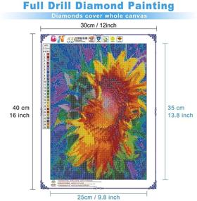 img 3 attached to Painting Rhinestone Embroidery Supplies Decor Sunflower