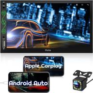 📻 advanced double din radio with apple carplay & android auto, 7" touchscreen, bluetooth, backup camera & more logo