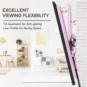 img 3 attached to 📺 Tilting TV Wall Mount Bracket Low Profile for Most 23-55 Inch LED, LCD, OLED, Plasma Flat Screen TVs | VESA 400x400mm | Weight Capacity up to 115lbs | PERLESMITH, Pink PSMTK1P