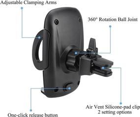 img 2 attached to Ailun Автомобильное держатель для телефона на воздушном заслонке, крепление для сотового телефона, 2 упаковки - универсальное для iPhone 13/11 Pro/Max/Xs/XR/Xs Max и других смартфонов - черный