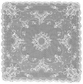 img 1 attached to Улучшите свою столовую декорации с помощью столового кружева Heritage Lace Floret размером 36x36 дюймов в экрю