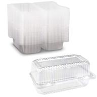 🥪 40-pack durable small hoagie containers – disposable sturdy plastic loaf boxes – made in usa by mt products логотип