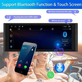 img 2 attached to 🚗 AMPrime Single Din Car Stereo Radio with Bluetooth 6.9” Touch Screen FM Receiver MP5 Car Multimedia Player: Mirror Link, WiFi, GPS, Dual USB, Backup Camera, SWC