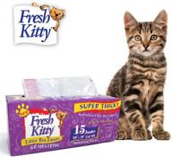 fresh kitty super thick jumbo drawstring scented litter pan liners - hassle-free cleanup for pet cats (15 ct) logo