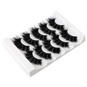 img 1 attached to 🎀 Luxurious Faux Mink Eyelashes – Thick Fluffy Dramatic False Lashes for a Soft Handmade Reusable Volume