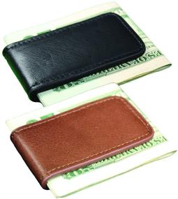 img 2 attached to Stylish Leather Magnetic Money Clip in Black: Organize Your Cash Elegantly