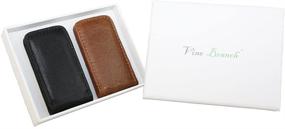 img 1 attached to Stylish Leather Magnetic Money Clip in Black: Organize Your Cash Elegantly