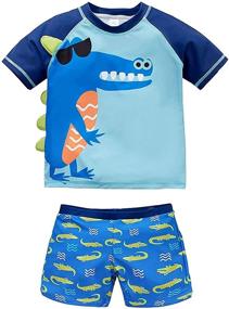 img 4 attached to 👶 Nixlepus Toddler Sleeve Swimsuit: Premium Boys' Swimwear for Exciting Water Adventures