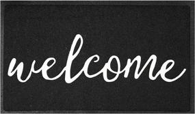 img 4 attached to 👣 Durable Welcome Mat - Non Slip Easy Clean Indoor Outdoor Doormat Rugs for Entryway, Front Door, Patio (17.5"x29.5", Welcome)