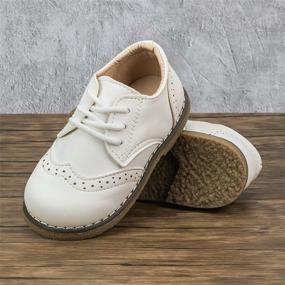 img 1 attached to Meckior Toddler Wedding Leather Numeric_8_Point_5 Boys' Shoes in Loafers