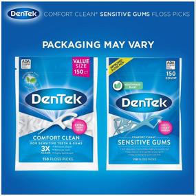 img 3 attached to 🦷 DenTek Comfort Clean Sensitive Gums Floss Picks, Gentle & Smooth Ribbon, 150 Count, 6 Pack