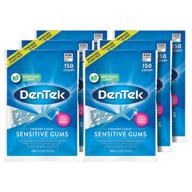 🦷 dentek comfort clean sensitive gums floss picks, gentle & smooth ribbon, 150 count, 6 pack logo