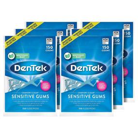 img 4 attached to 🦷 DenTek Comfort Clean Sensitive Gums Floss Picks, Gentle & Smooth Ribbon, 150 Count, 6 Pack