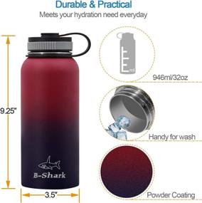 img 2 attached to 🥤 Double Wall Vacuum Stainless Steel Water Bottle - 24/32/40 oz with Straw and 3-Option Lid, Keeps Beverages Hot or Cold, Leak-Proof Sports Bottle for Camping, Travel, Office, and Outdoor Use