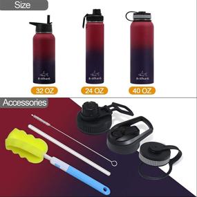 img 1 attached to 🥤 Double Wall Vacuum Stainless Steel Water Bottle - 24/32/40 oz with Straw and 3-Option Lid, Keeps Beverages Hot or Cold, Leak-Proof Sports Bottle for Camping, Travel, Office, and Outdoor Use