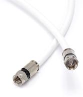 20-футовый белый коаксиальный кабель rg6 с разъемами - f81 / rf, цифровой коаксиальный - av, кабельное тв, антенна, спутник - оцененный cl2, 20 футов логотип