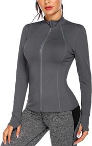 img 3 attached to 🧥 COOrun Women's Warm Up Jacket: Stylish Workout & Running Zipper Track Tops with Thumb Holes, Activewear, S-XXL