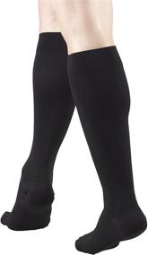 img 1 attached to 🧦 Truform Medium Black Compression Stockings, 30-40 mmHg, Knee High Length, Closed Toe - Ideal for Men and Women