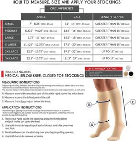 img 3 attached to 🧦 Truform Medium Black Compression Stockings, 30-40 mmHg, Knee High Length, Closed Toe - Ideal for Men and Women