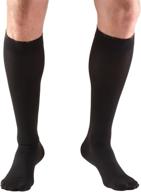 🧦 truform medium black compression stockings, 30-40 mmhg, knee high length, closed toe - ideal for men and women logo