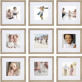 img 4 attached to 🖼️ Sheffield Home 9 Piece Gallery Wall Frame Set, 12x12 in. Matted to 8x8 in. – Natural Finish