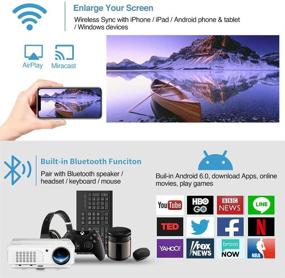 img 3 attached to 🎬 Immerse in Spectacular Home Theater Experience with 1080P Projector featuring Bluetooth WiFi | 4600Lumen LED Android Projectors with Smart TV Proyector Outdoor Movie Support and Hi-fi Speakers