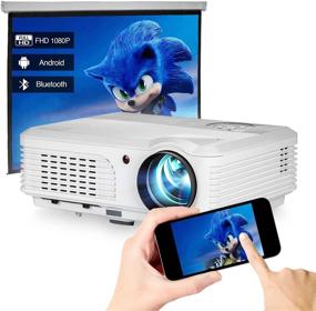 img 4 attached to 🎬 Immerse in Spectacular Home Theater Experience with 1080P Projector featuring Bluetooth WiFi | 4600Lumen LED Android Projectors with Smart TV Proyector Outdoor Movie Support and Hi-fi Speakers