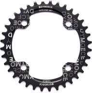 🚲 dymoece narrow wide bike single chainring 104bcd options: 32t, 34t, 36t, 38t for 9, 10, 11 speed round, black/red - compatible with most shimano and sram cranksets logo