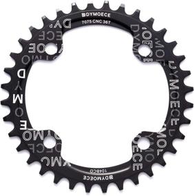 img 4 attached to 🚲 Dymoece Narrow Wide Bike Single Chainring 104BCD Options: 32T, 34T, 36T, 38T for 9, 10, 11 Speed Round, Black/Red - Compatible with Most Shimano and SRAM Cranksets